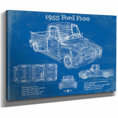 1955 Ford F100 Vintage Blueprint Auto Print