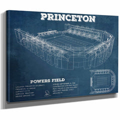 Princeton Tigers Football Art - Vintage Powers Field Blueprint Wall Art