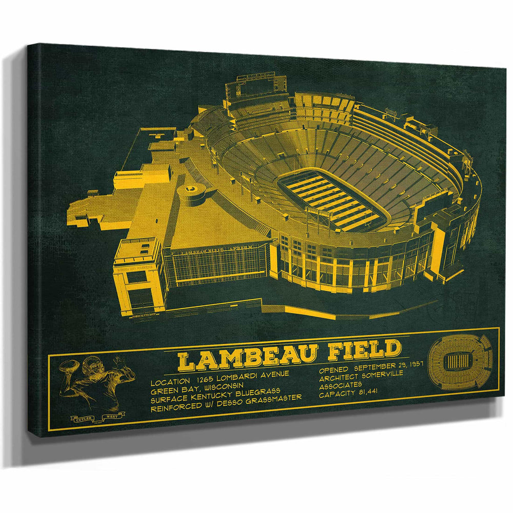 Green Bay Packers - Lambeau Field Brown Version Vintage Football Print