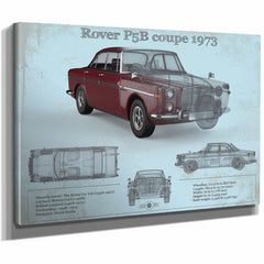 Rover P5b Coupe 1973 Vintage Blueprint Auto Print