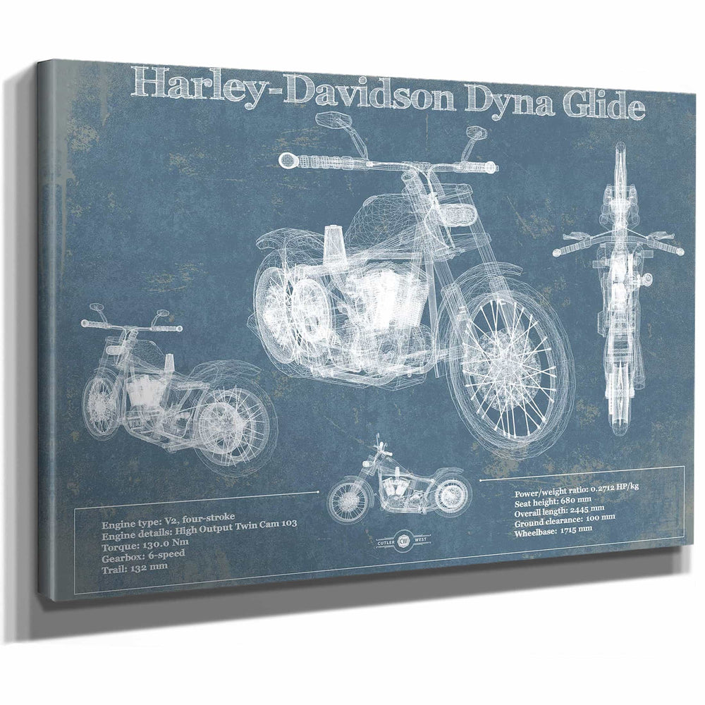 Harley-Davidson Dyna Glide Blueprint Motorcycle Patent Print