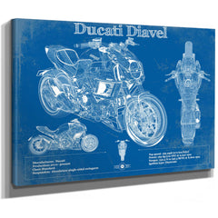 Ducati Diavel Blueprint Motorcycle Patent Print