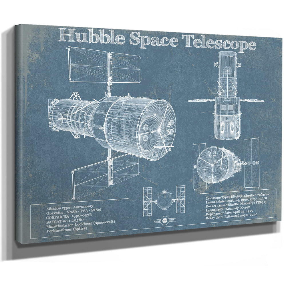 Hubble Telescope Blueprint Wall Art