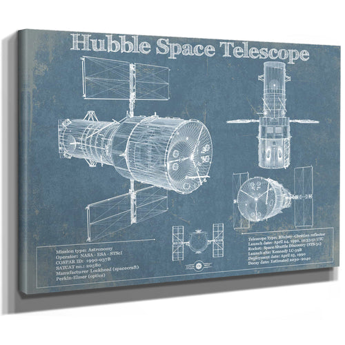 Hubble Telescope Blueprint Wall Art