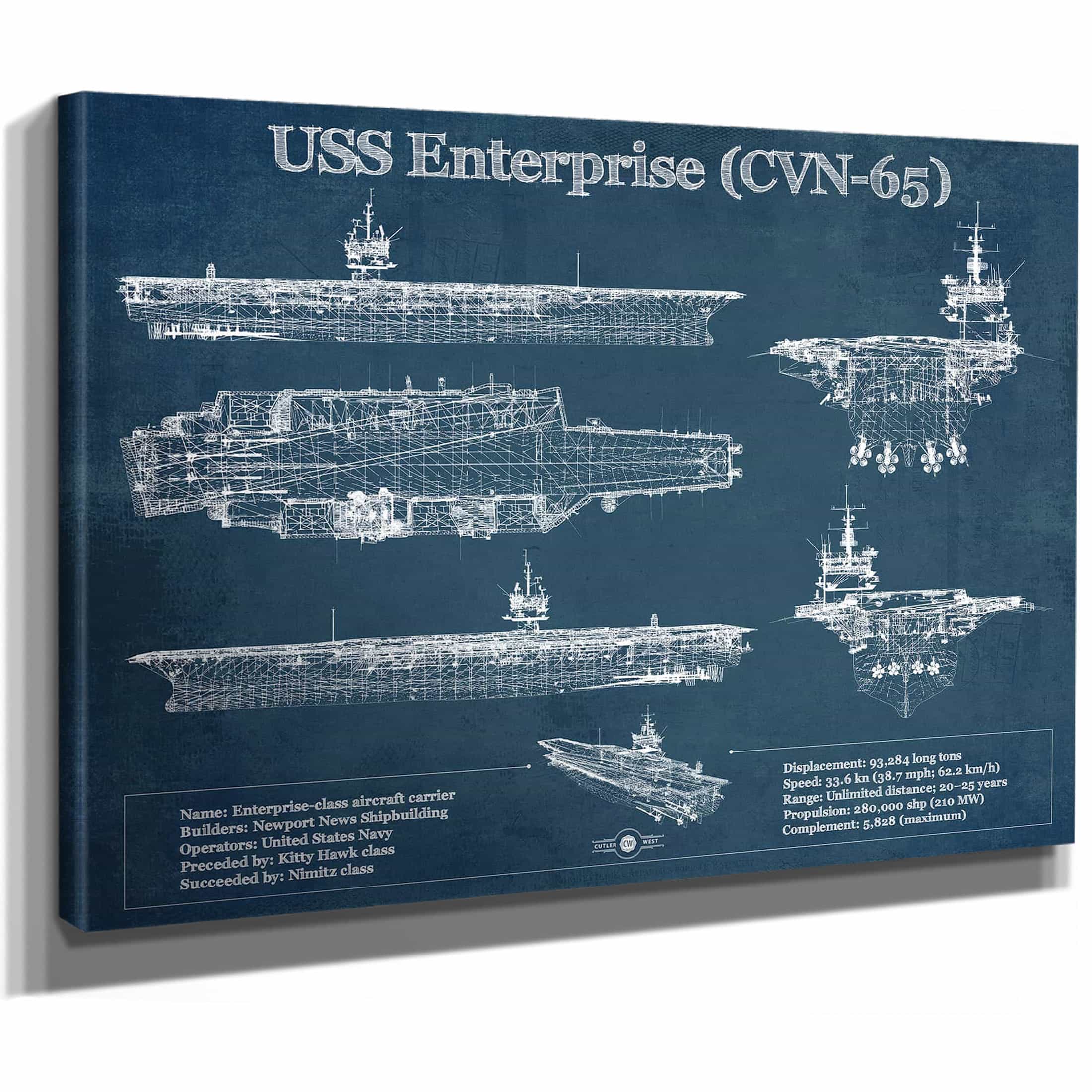 USS Enterprise Aircraft Carrier Wall Art Print | Cutler West
