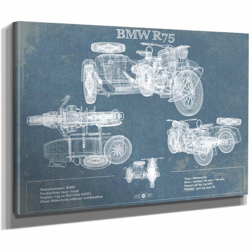 BMW R75 Blueprint Motorcycle Patent Print