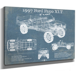 1997 Ford F250 XLT Vintage Blueprint Auto Print