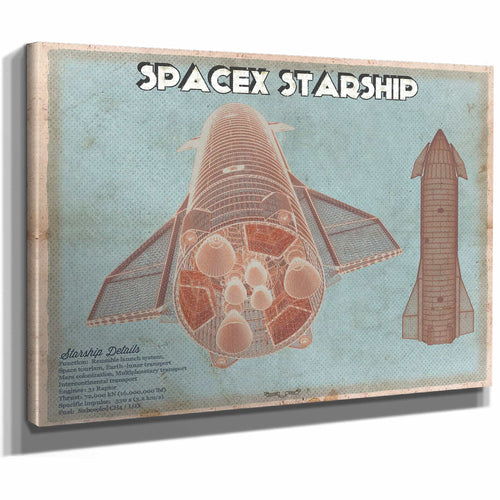 SpaceX Starship Vintage Space Exploration Print