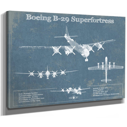 Boeing B-29 Superfortress Patent Blueprint Original Military Wall Art