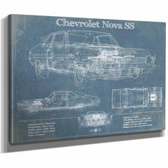 Chevrolet Nova SS Blueprint Vintage Auto Patent Print