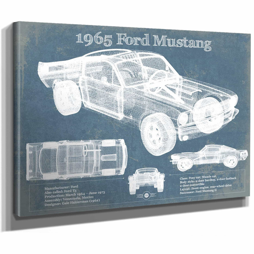 1965 Ford Mustang Fastback Original Blueprint Art