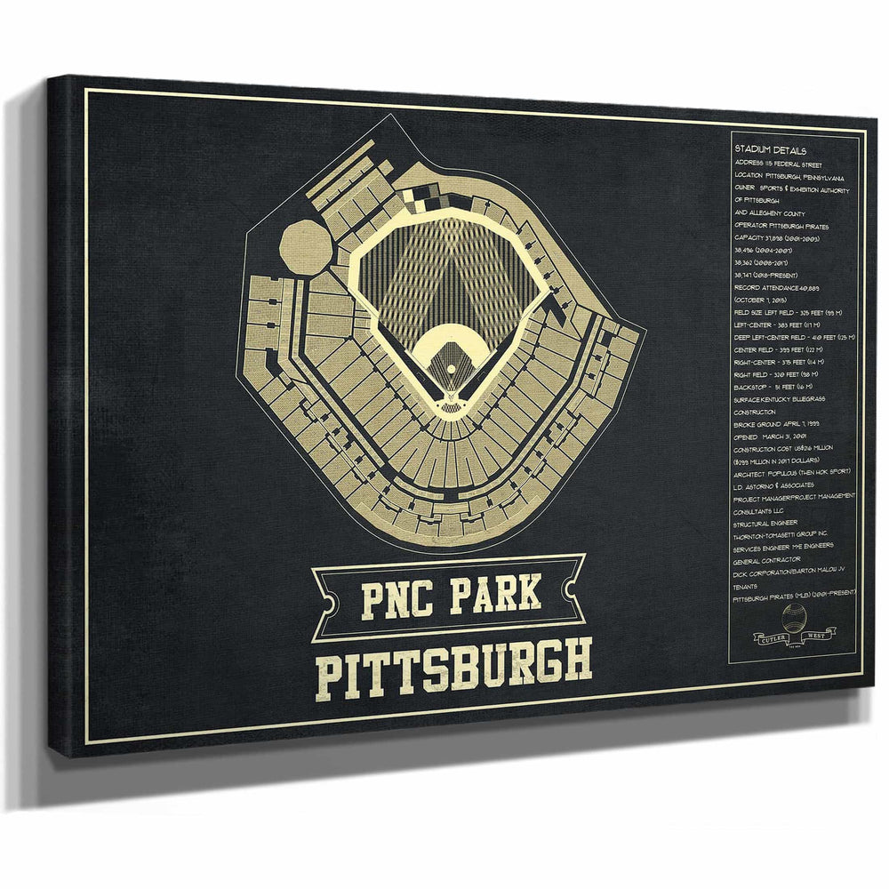Pittsburgh Pirates - PNC Park Vintage Seating Chart Baseball Print