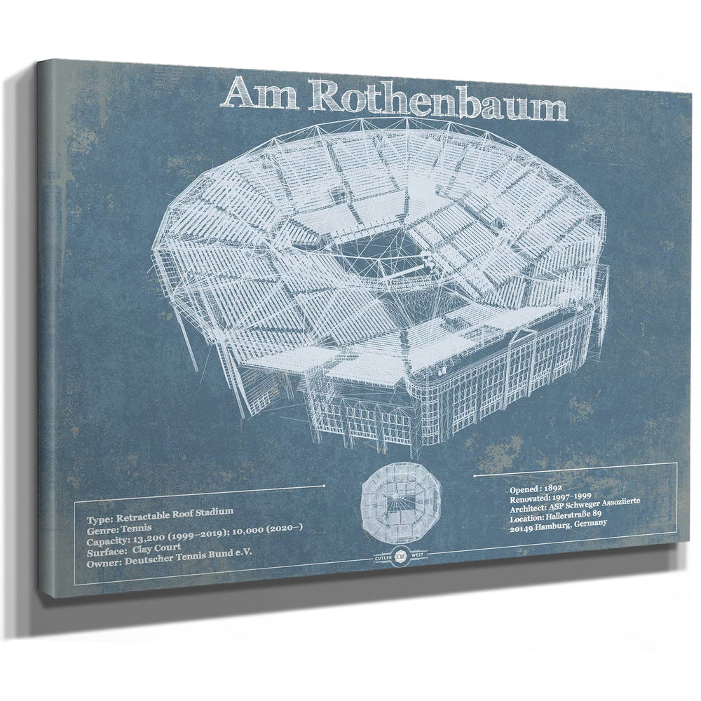 Tennisstadion Am Rothenbaum - German Open Tennis Championships Blueprint Vintage Print