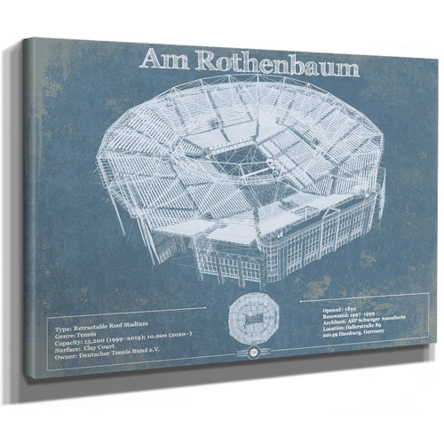 Tennisstadion Am Rothenbaum - German Open Tennis Championships Blueprint Vintage Print