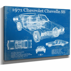 1971 Chevrolet Chevelle SS 454 Original Blueprint Art