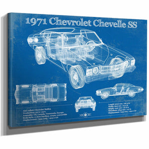 1971 Chevrolet Chevelle SS 454 Original Blueprint Art