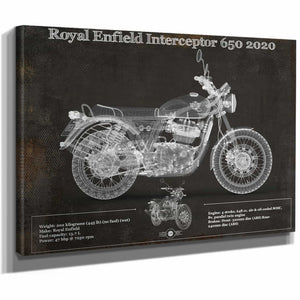 Royal Enfield Interceptor 650 2020 Blueprint Motorcycle Patent Print