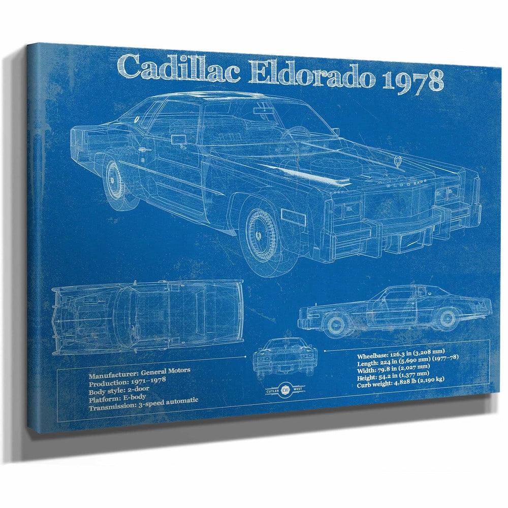 Cadillac Eldorado 1978 Vintage Blueprint Auto Print