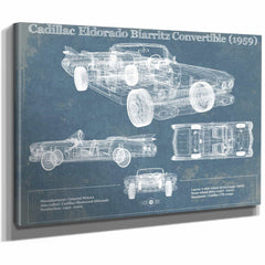 Cadillac Eldorado Biarritz Convertible (1959) Vintage Blueprint Auto Print