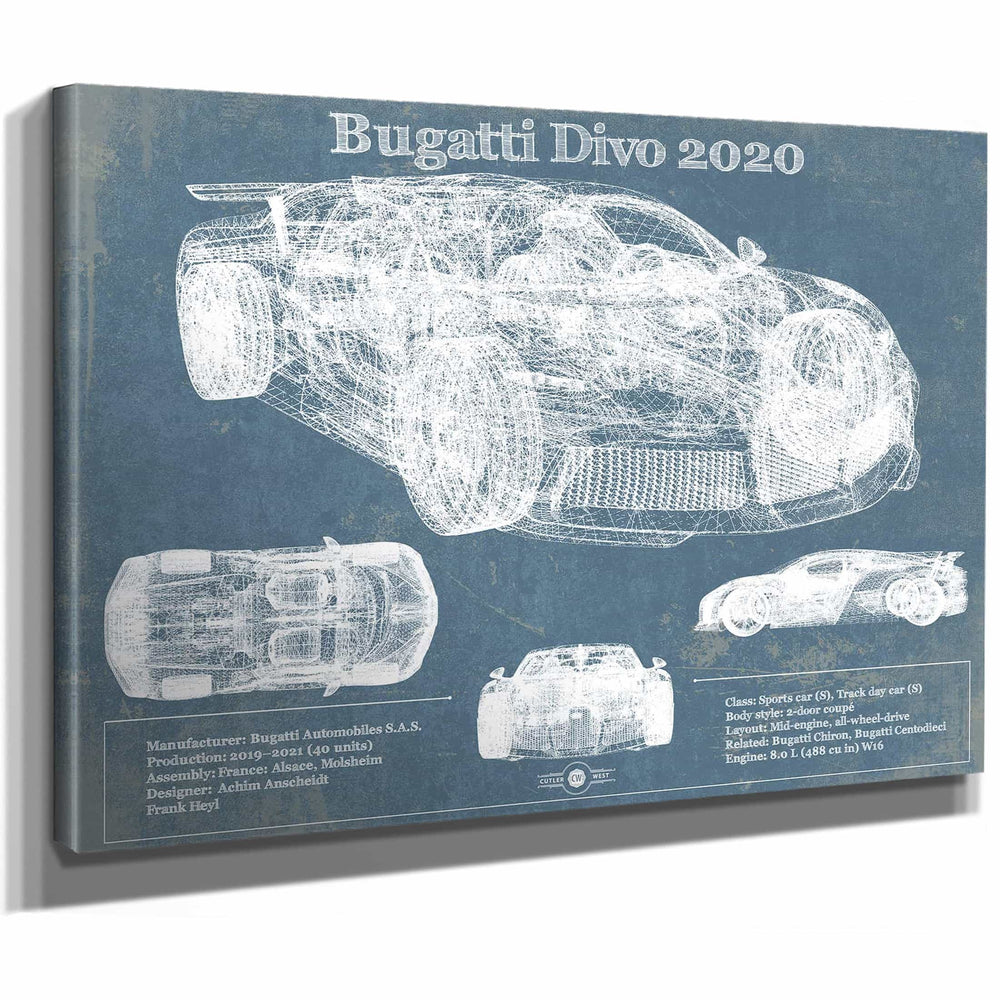 Bugatti Divo 2020 Vintage Sports Car Print