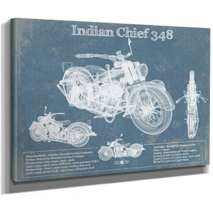 Indian Chief 348 Vintage Original Motorcycle Blueprint