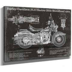 Harley-Davidson FLH Electra Glide Shovelhead 1966 Motorcycle Patent Print