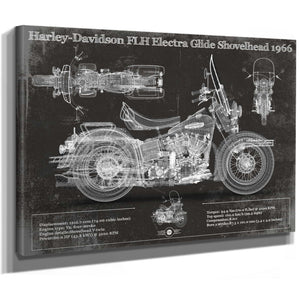 Harley-Davidson FLH Electra Glide Shovelhead 1966 Motorcycle Patent Print