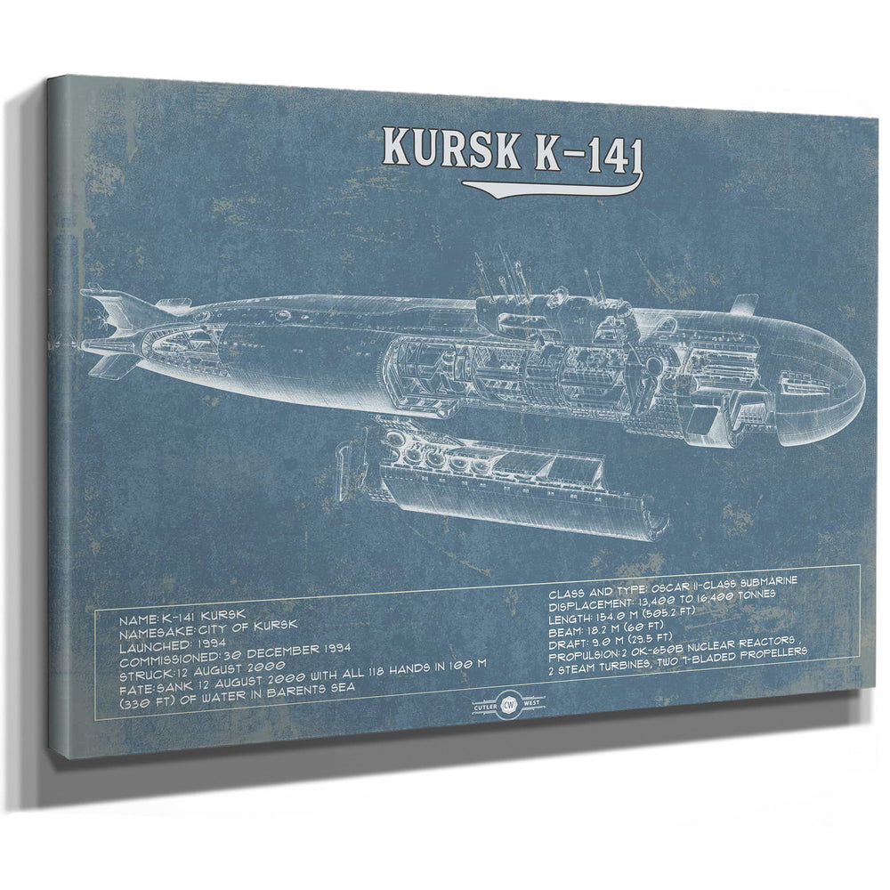 Kursk K-141 Russian Submarine  Vintage Maritime Print