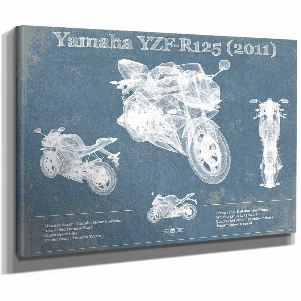 Yamaha SR125 Blueprint Motorcycle Patent Print