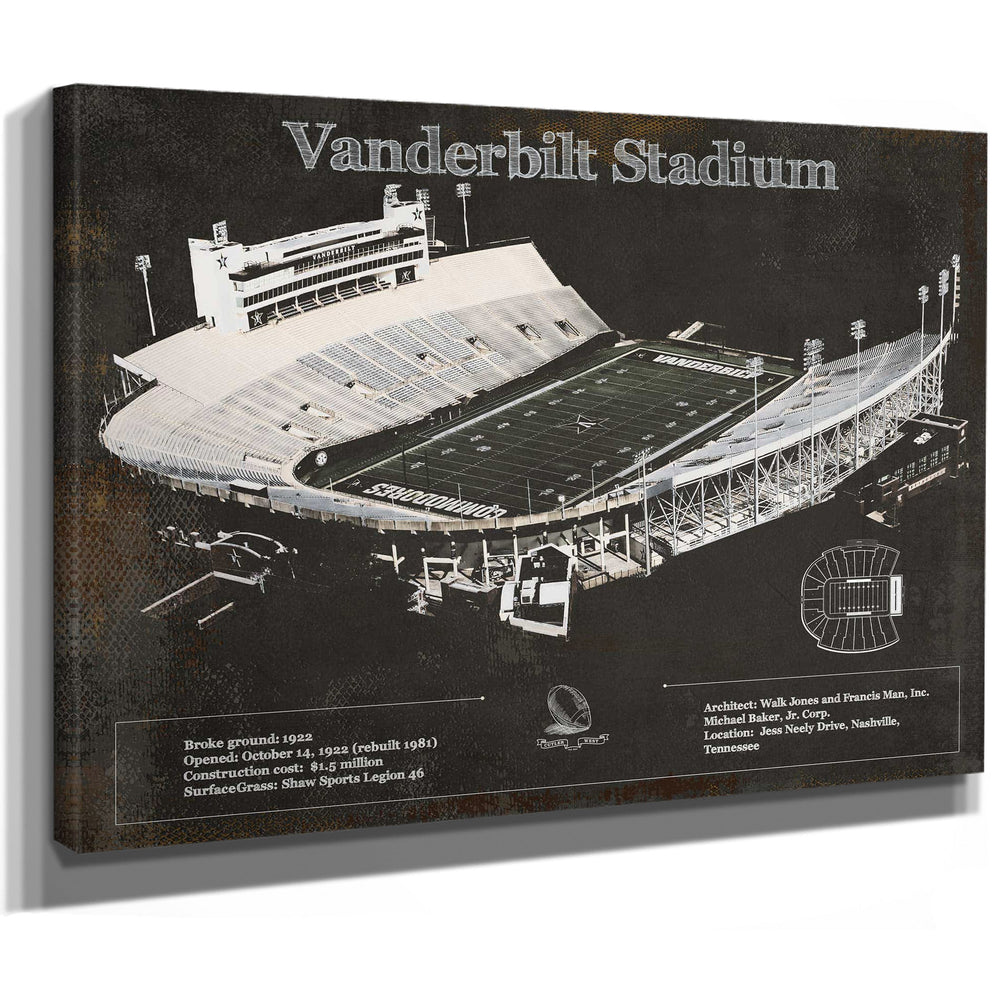 Vanderbilt Commodores Football Art - Vanderbilt Stadium Wall Art