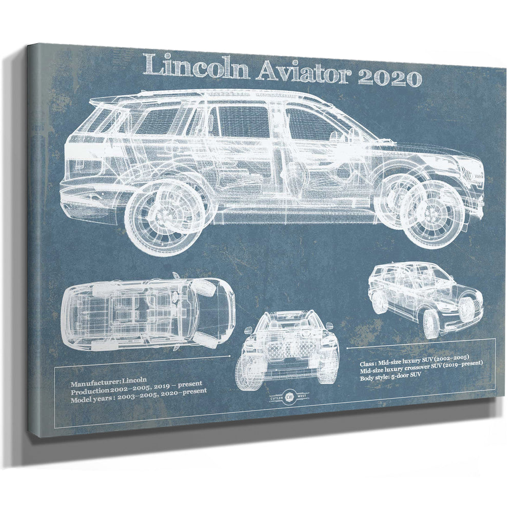 Lincoln Aviator 2020 Vintage Blueprint Print