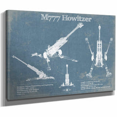 M777 155mm Howitzer Blueprint Vintage Military Print