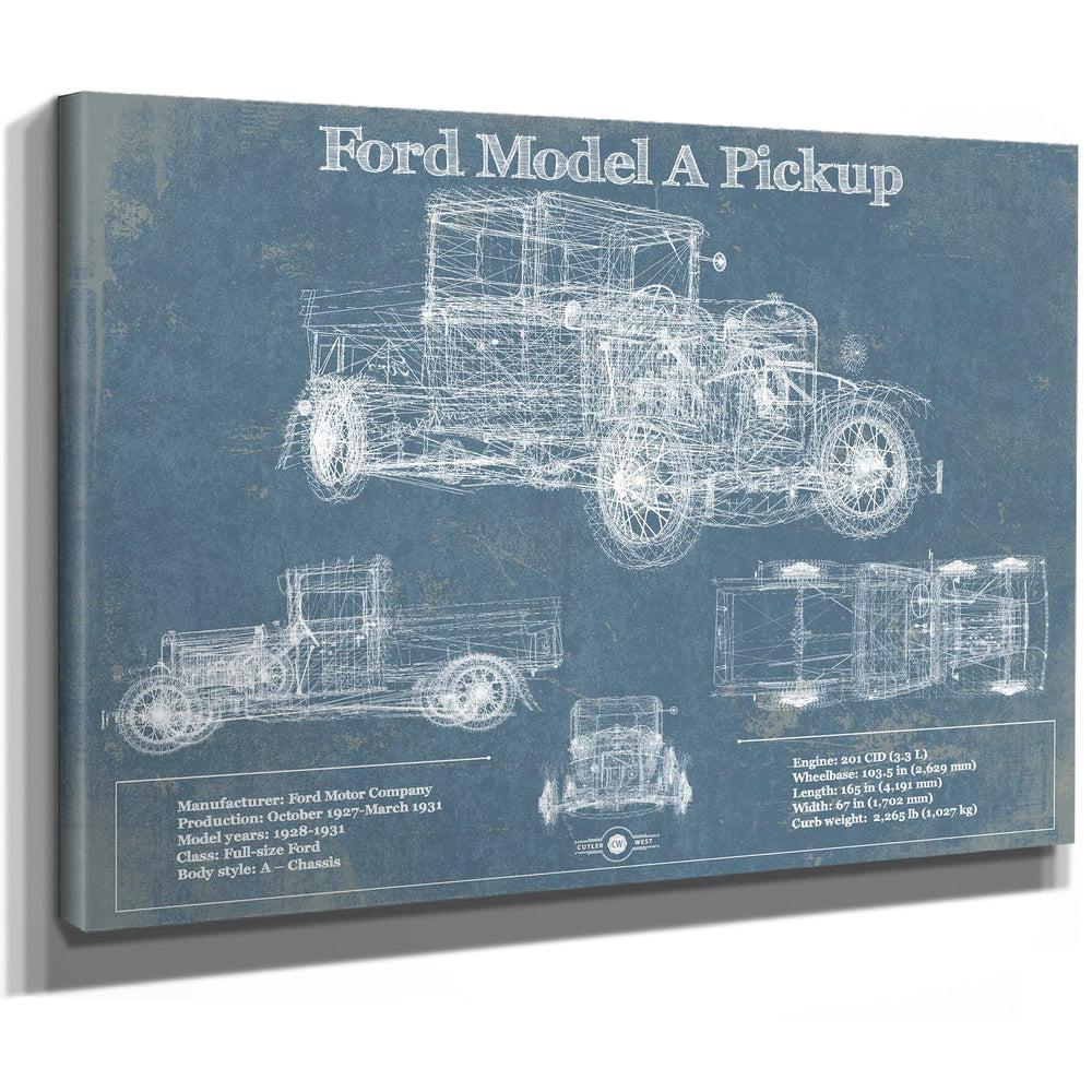 1929 Ford Model A Pickup Vintage Blueprint Auto Print