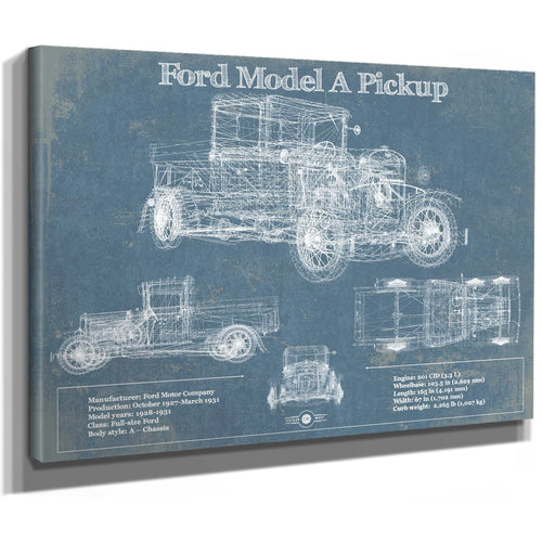 1929 Ford Model A Pickup Vintage Blueprint Auto Print
