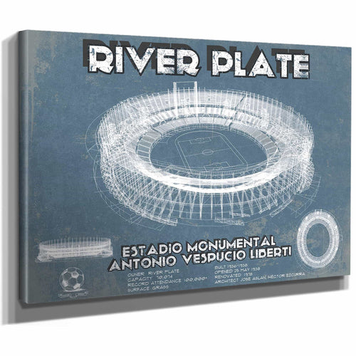 River Plate Estadio Monumental Antonio Vespucio Liberti Blueprint Soccer Print