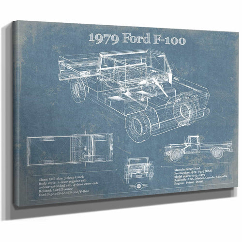 1979 Ford F-100 Blueprint Vintage Auto Print