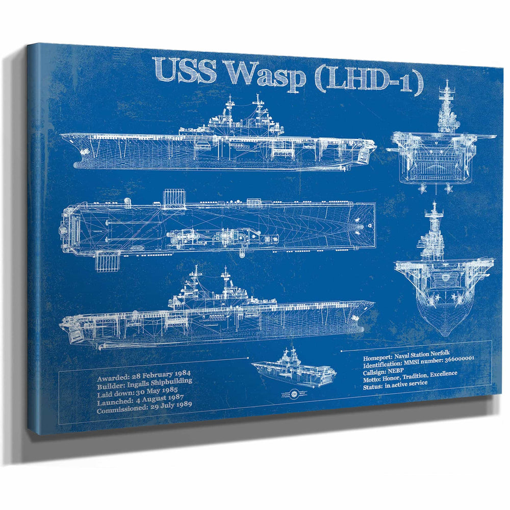USS Caron (DD-970) Blueprint Original Military Wall Art - Customizable