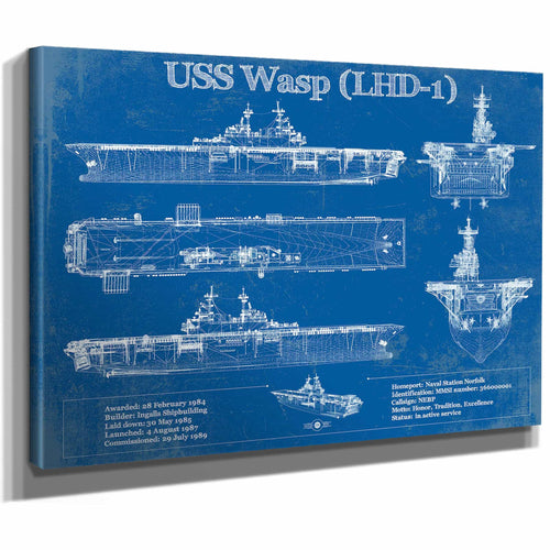 USS Caron (DD-970) Blueprint Original Military Wall Art - Customizable