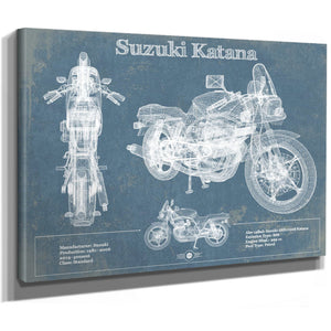 Suzuki Katana Blueprint Motorcycle Patent Print