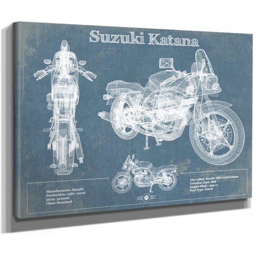 Suzuki Katana Blueprint Motorcycle Patent Print