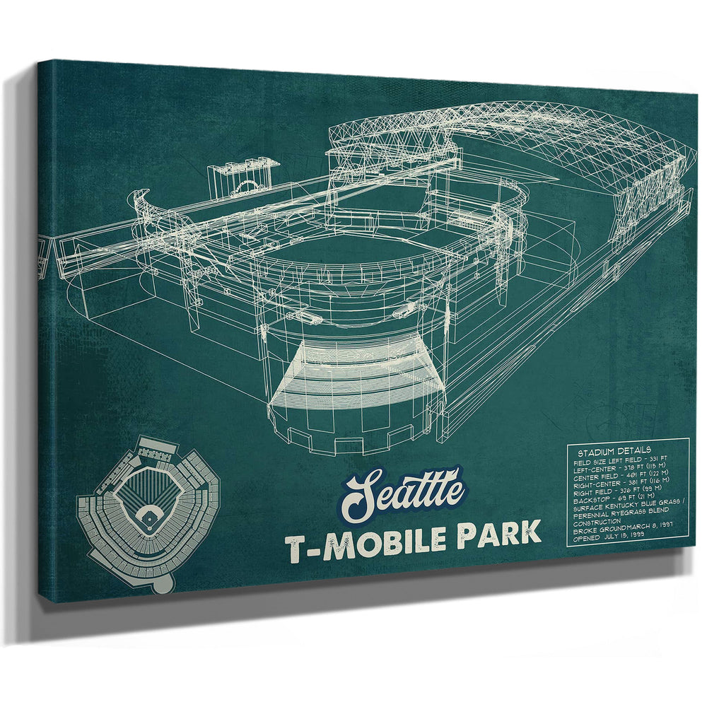 Seattle Mariners T- Mobile Park Vintage Baseball Frame Print 2019
