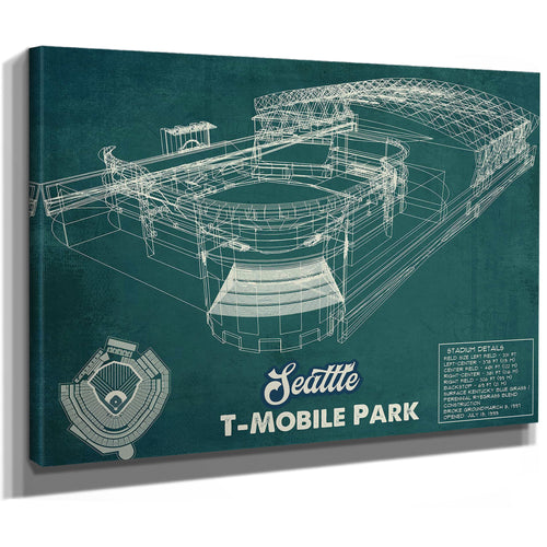 Seattle Mariners T- Mobile Park Vintage Baseball Frame Print 2019