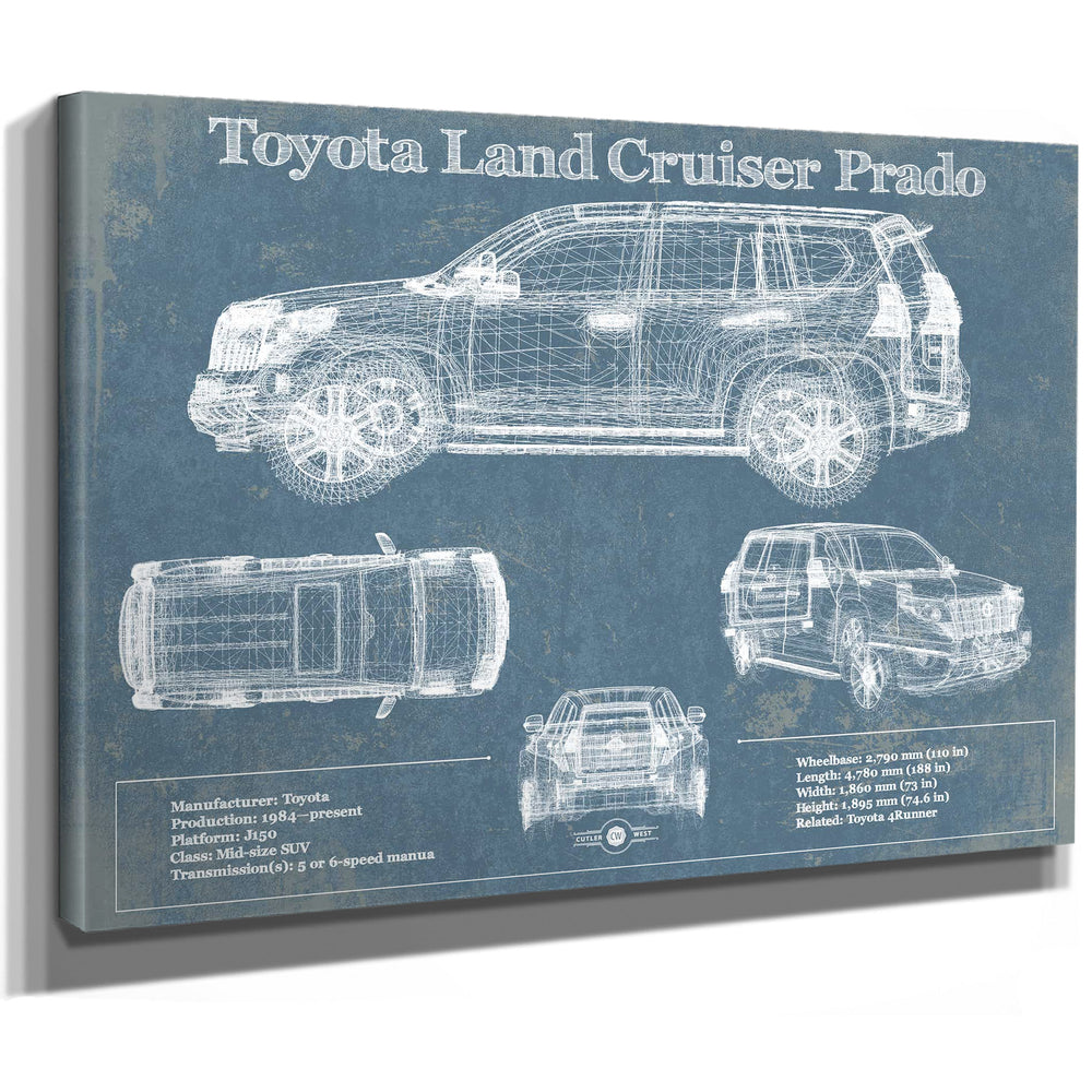 Toyota Land Cruiser Prado (2016) Blueprint Vintage Auto Patent Print