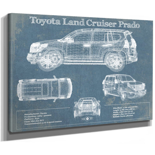 Toyota Land Cruiser Prado (2016) Blueprint Vintage Auto Patent Print