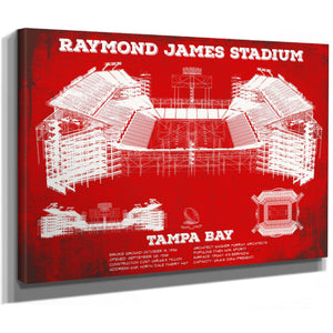 Vintage Tampa Bay Buccaneers Team Color - Raymond James Stadium Print