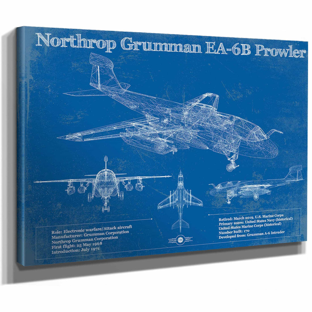 Northrop Grumman EA-6B Prowler Patent Blueprint Original Military Wall Art