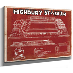 Arsenal Football Club - Vintage Highbury Stadium Soccer Print