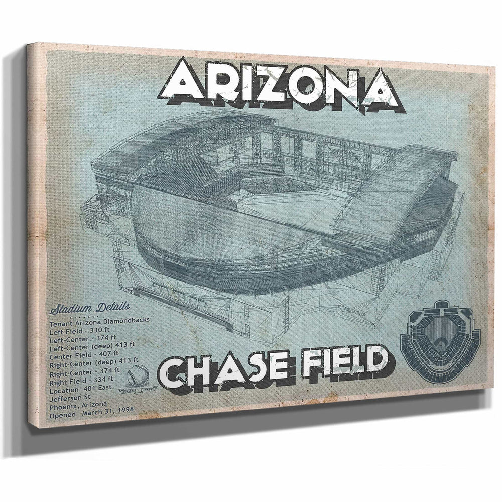 Arizona Diamondbacks - Chase Field Vintage Baseball Fan Print