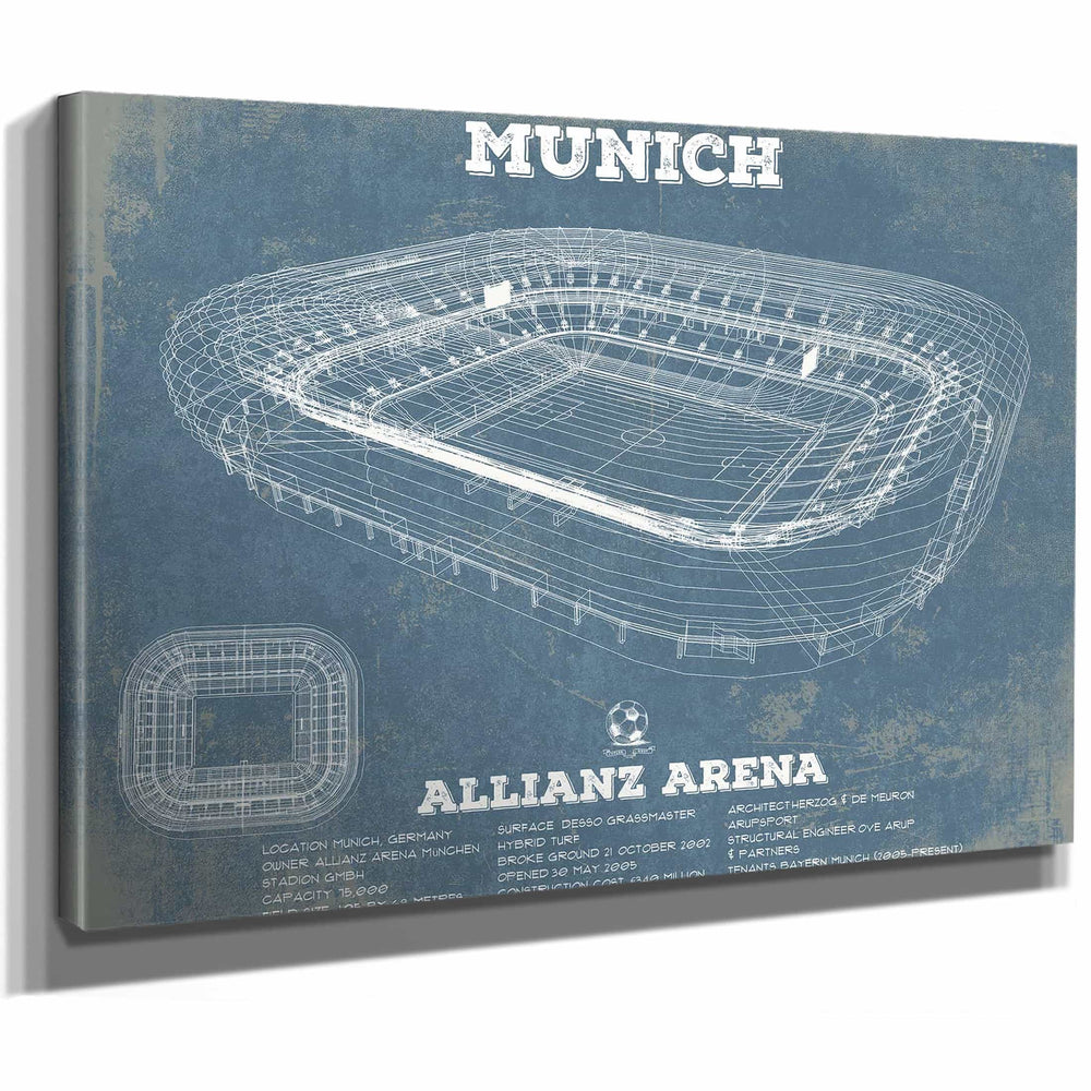Bayern Munich FC Vintage Allianz Arena Soccer Print