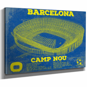 Vintage FC Barcelona Camp Nou Team Color Stadium Soccer Print